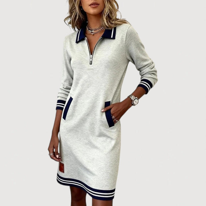MARIETTA – CASUAL ZIP-NECK DRESS