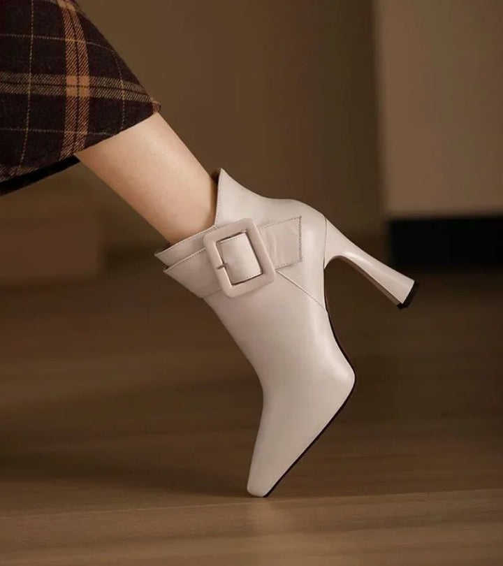 DELACROIX | Signature Heeled Ankle Boots with Oversized Buckle