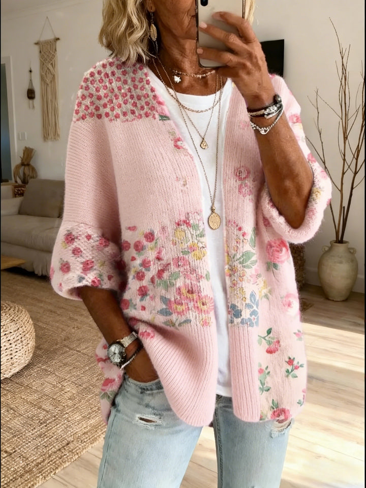 Elara™ | Vintage Floral Patchwork Cardigan