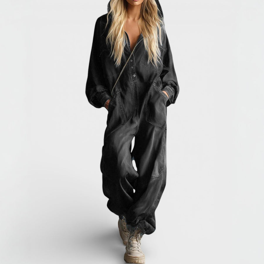 Long-Sleeve Hooded Jumpsuit