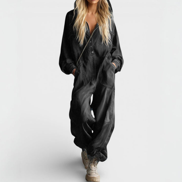 Long-Sleeve Hooded Jumpsuit
