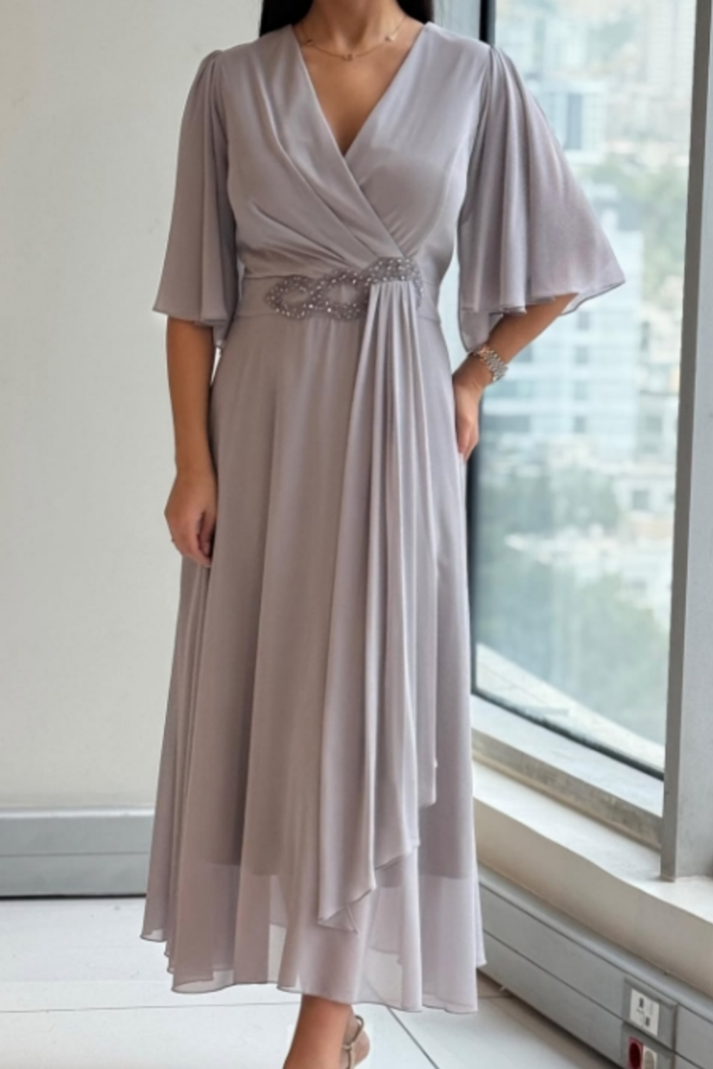 ELMA – Elegant Flowing Midi Dress