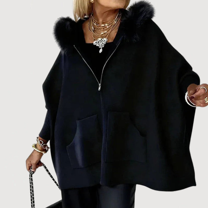 JENNA – HOODED CAPE COAT