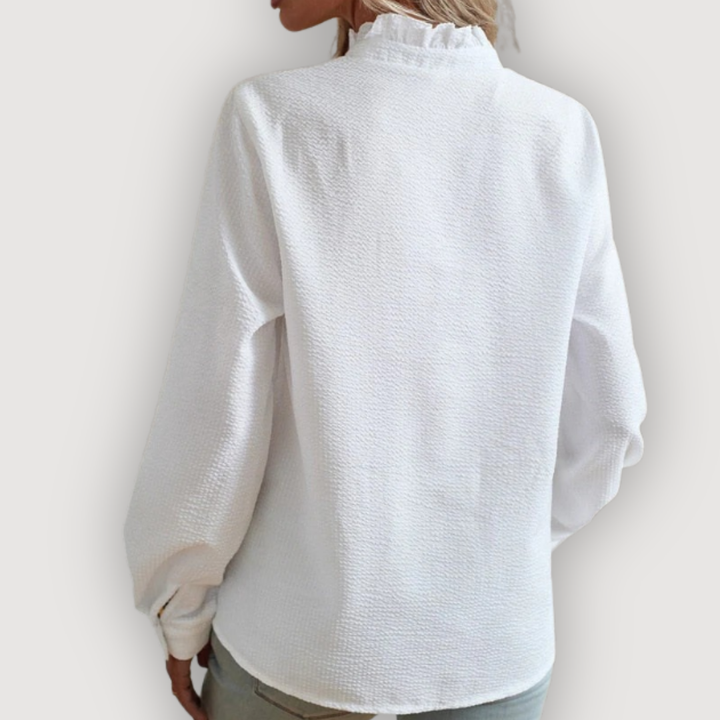 CLARA – RUFFLE TRIM BLOUSE