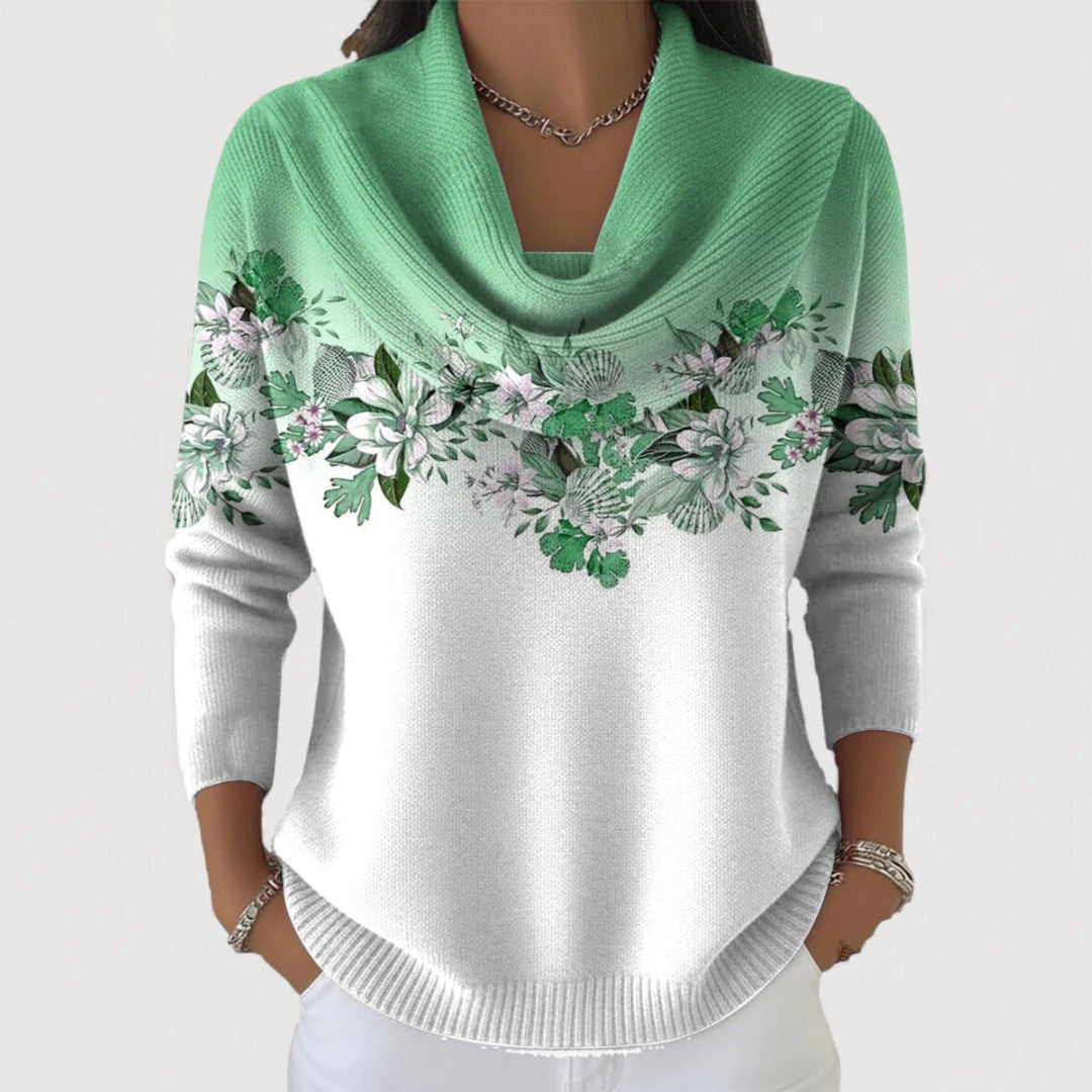 ALORA – FLORAL COWL JUMPER