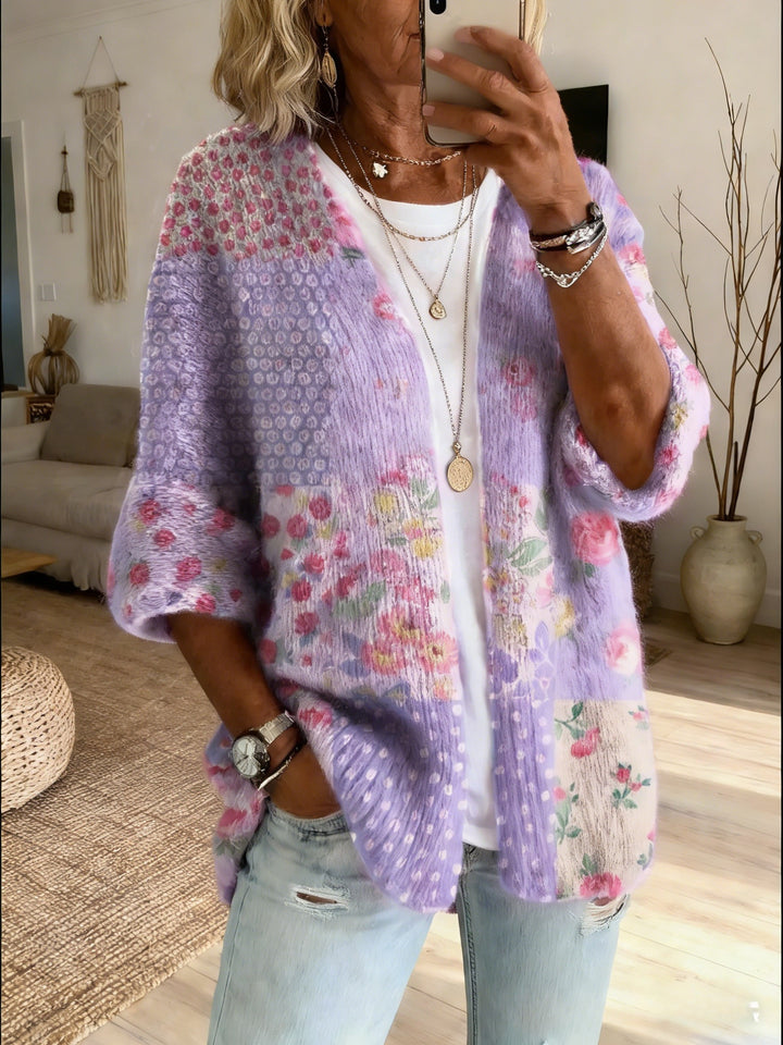 Elara™ | Vintage Floral Patchwork Cardigan
