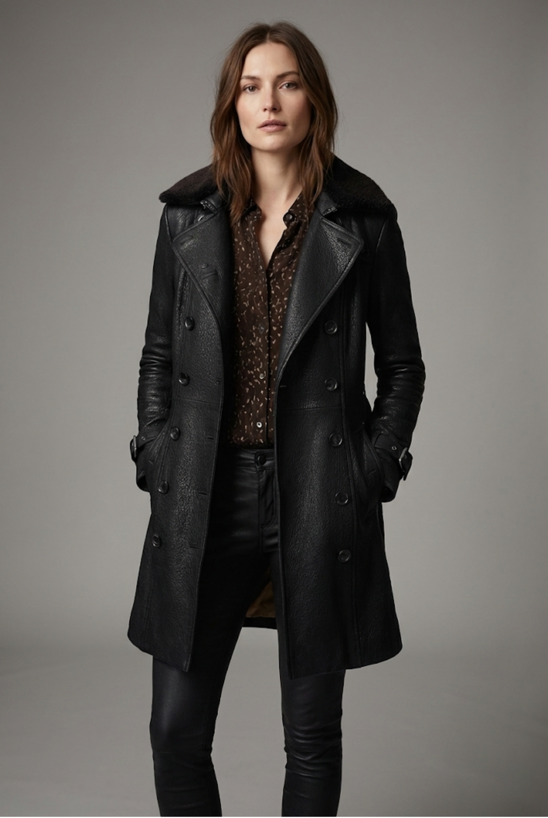 Teodora - Abrigo Elegante de cuero