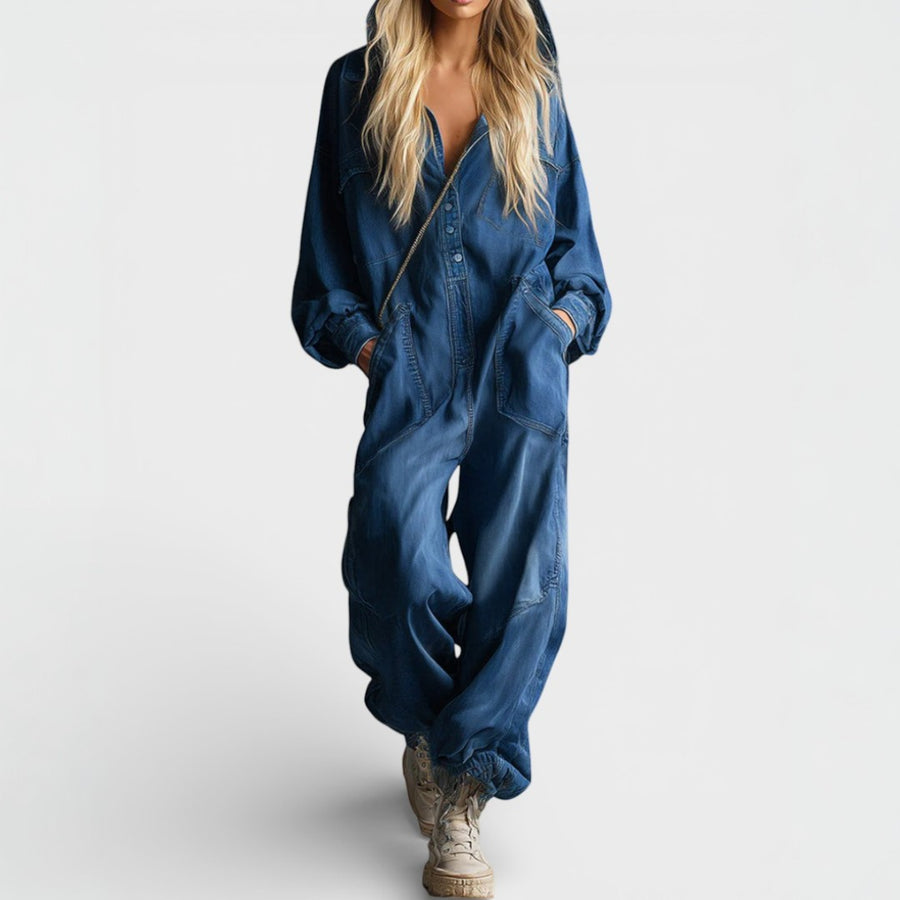 Long-Sleeve Hooded Jumpsuit