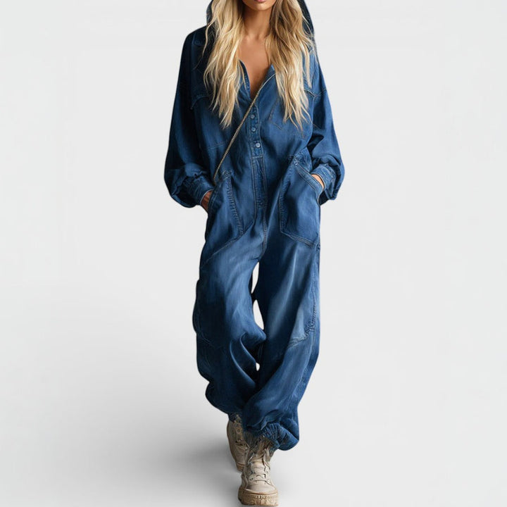 Long-Sleeve Hooded Jumpsuit