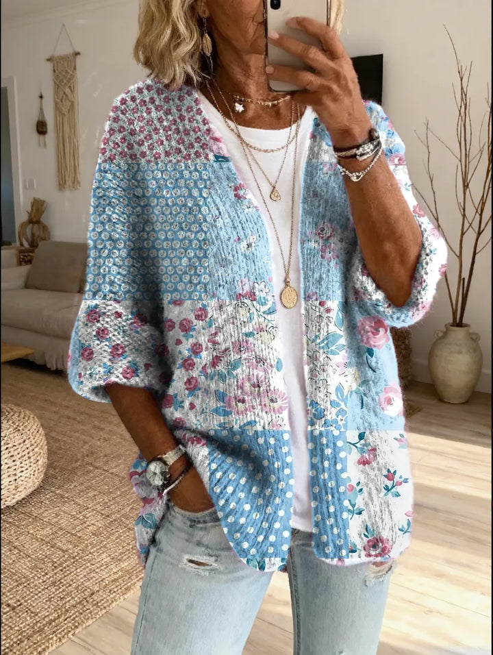 Elara™ | Vintage Floral Patchwork Cardigan
