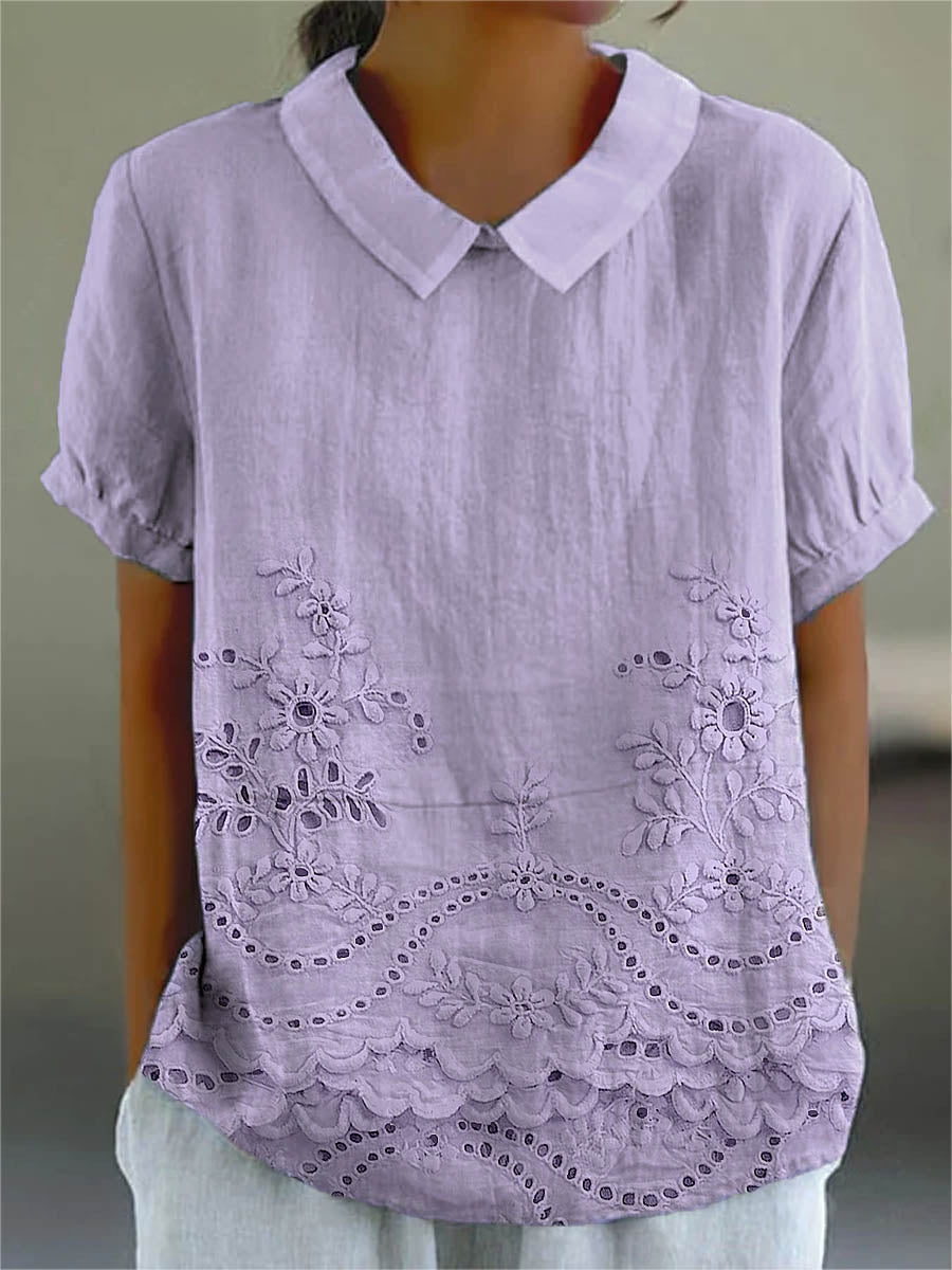 Lily | Embroidered Floral Shirt