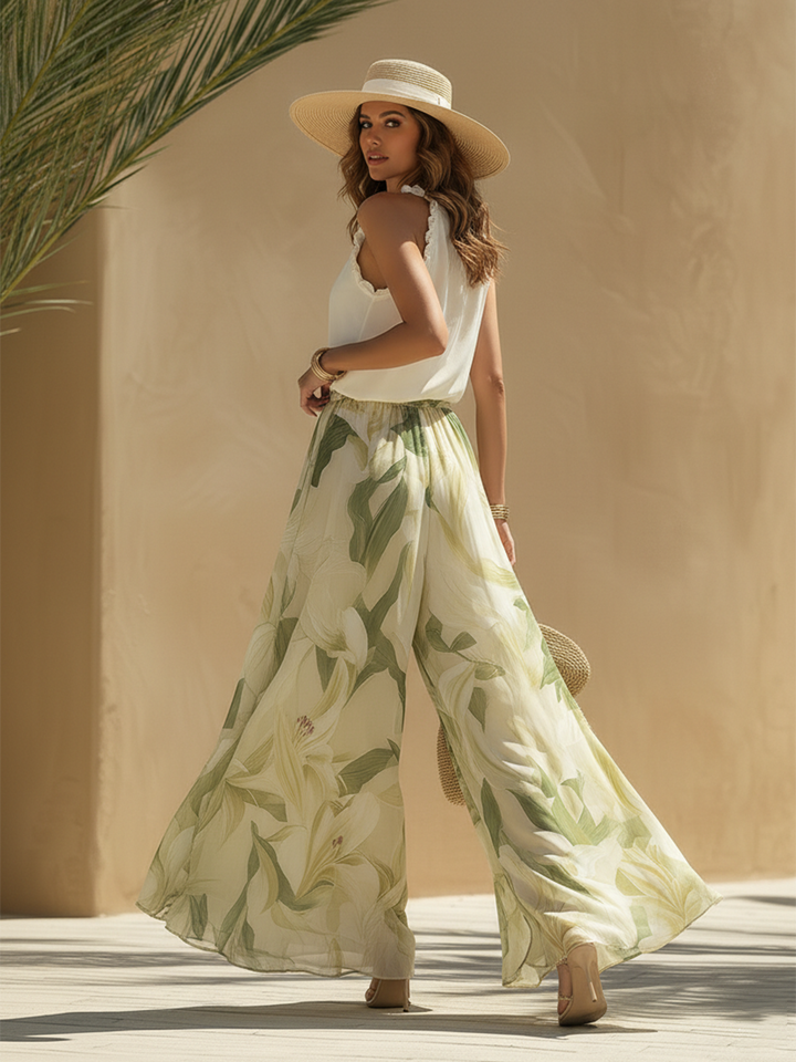 Lysandra | Elegant Lily Print Flowing Co-Ord Set