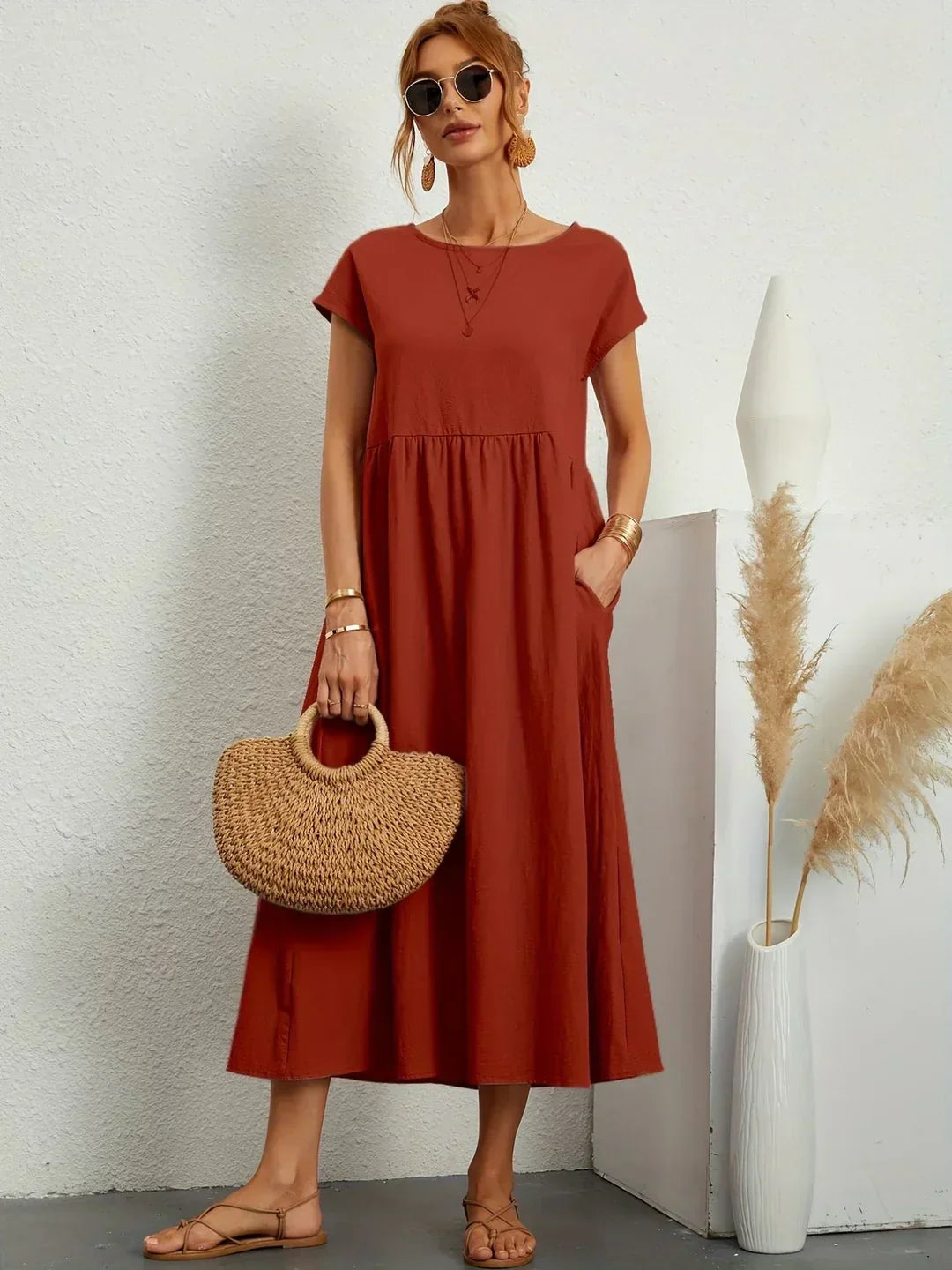 Gabrielle™ — Elegant Flowing Midi Dress