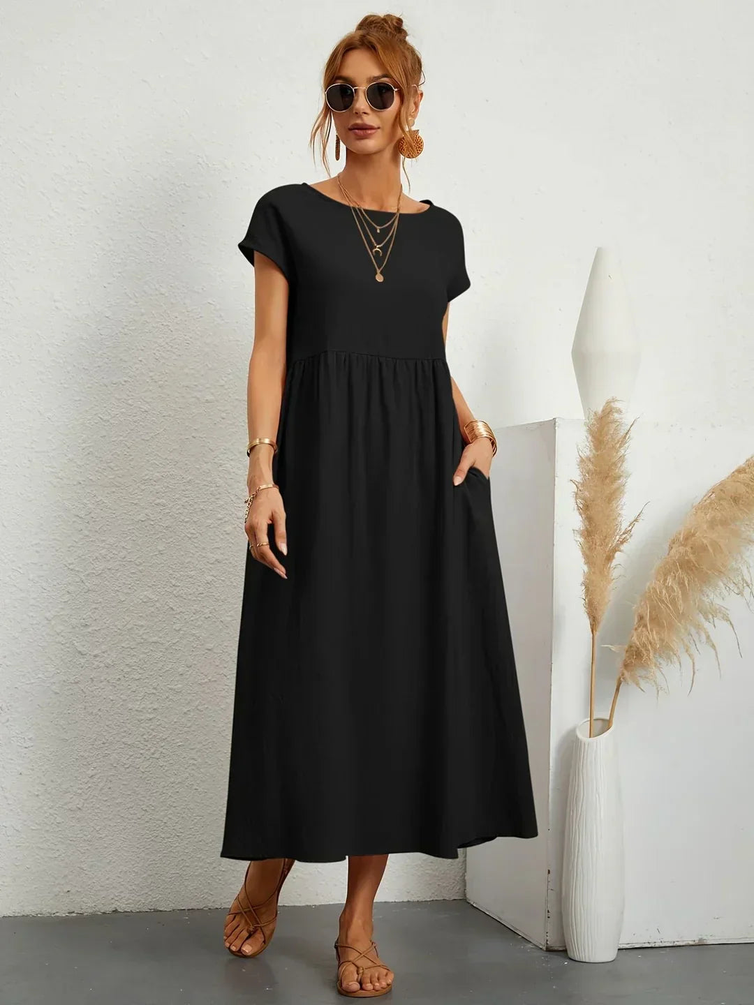 Gabrielle™ — Elegant Flowing Midi Dress