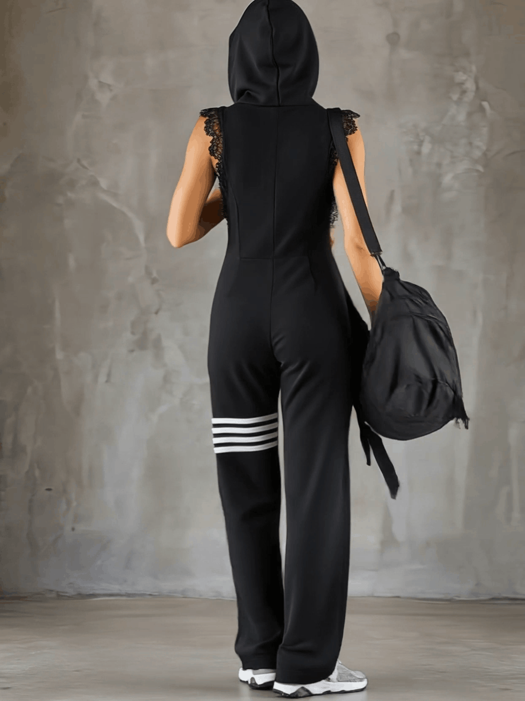 Danielle | Retro Sport Jumpsuit with Hood & Stripes