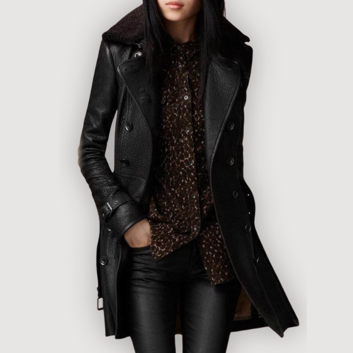 NADINE – CLASSIC LEATHER COAT