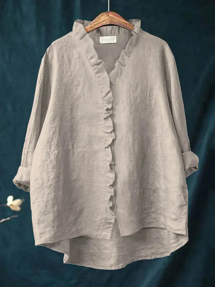Lily | Casual Shirt with Ruffles in Cotton and Linen