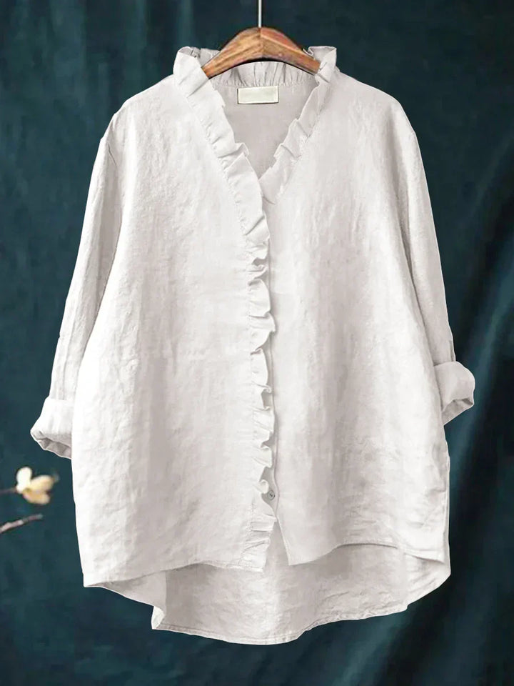 Lily | Casual Shirt with Ruffles in Cotton and Linen