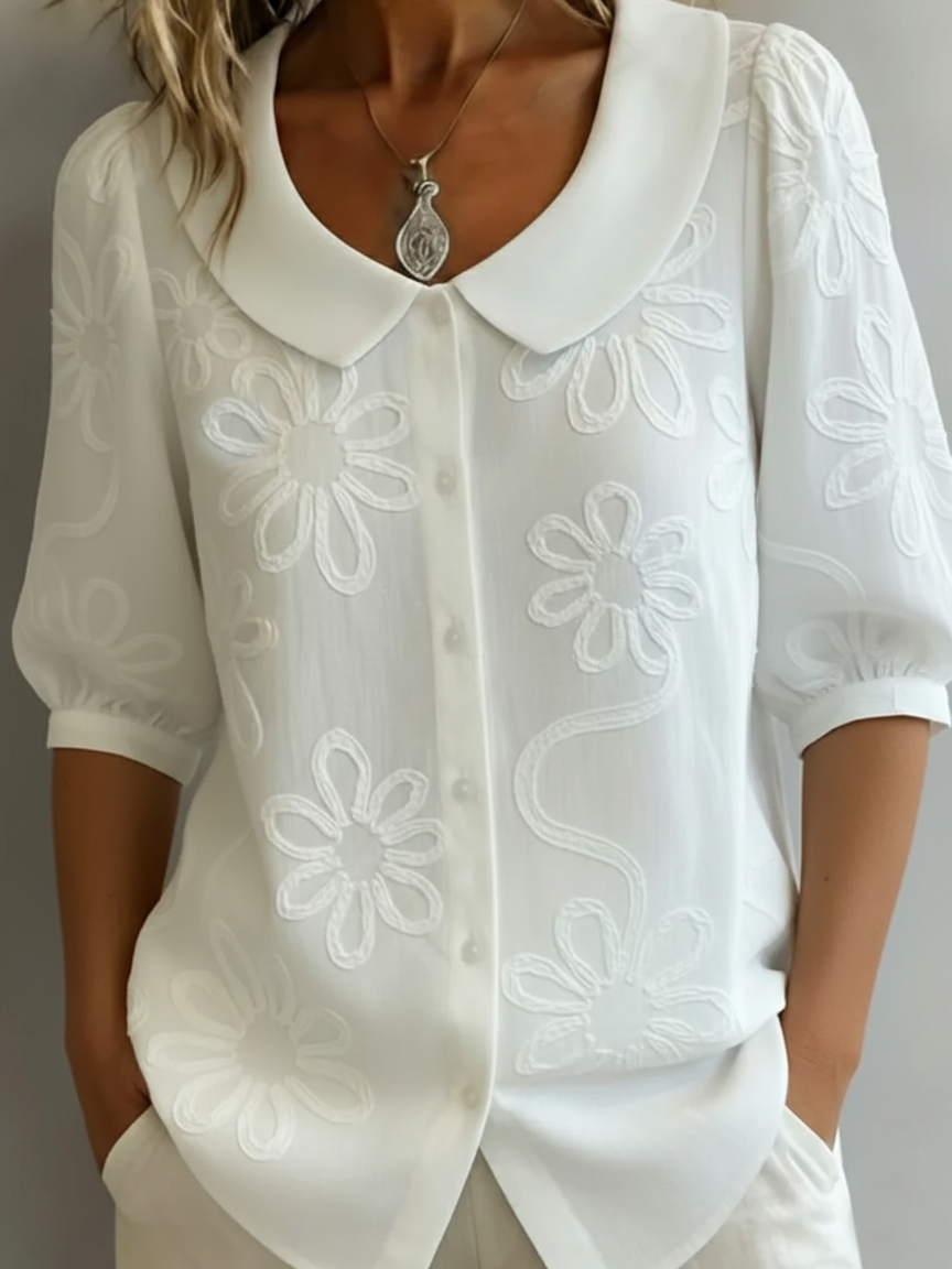 Aurélie™ — Elegant Floral Lightweight Blouse
