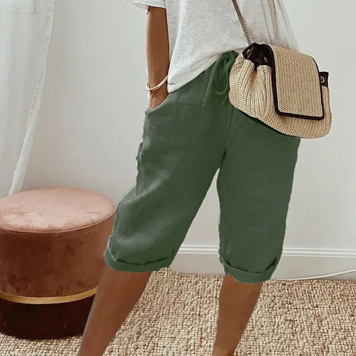 Janet | Linen Full Shorts