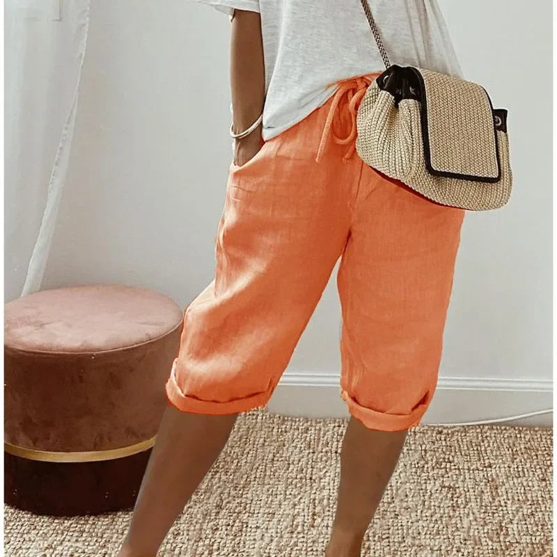 Janet | Linen Full Shorts