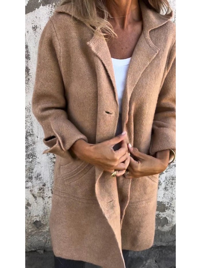 TESSA | LAPEL COLLAR BUTTON-FRONT COAT