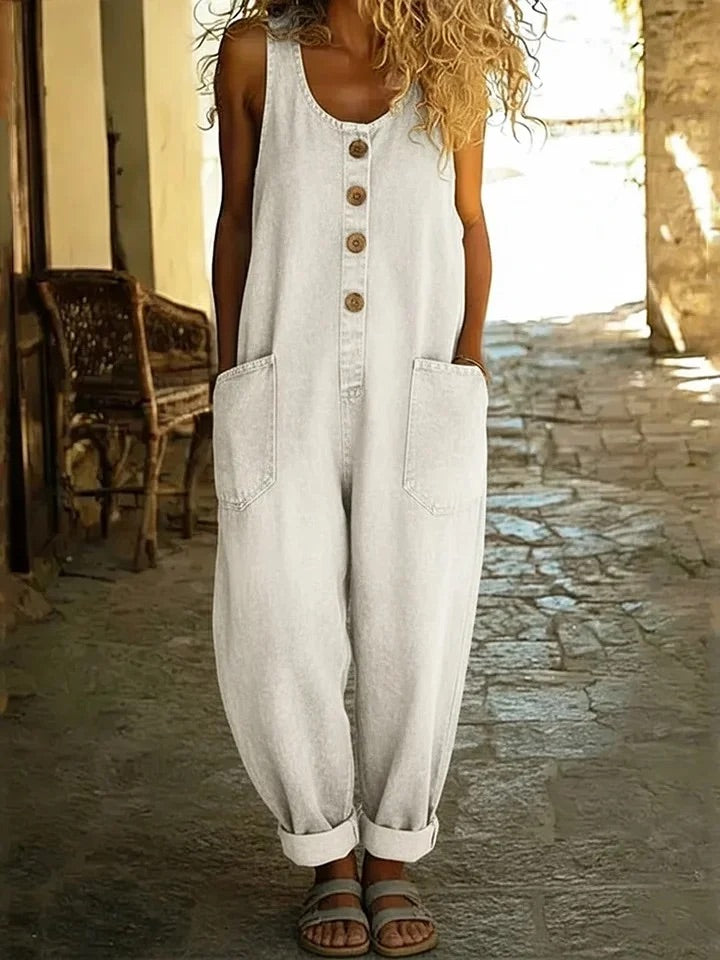 Lenna – Vintage Cotton Denim Jumpsuit